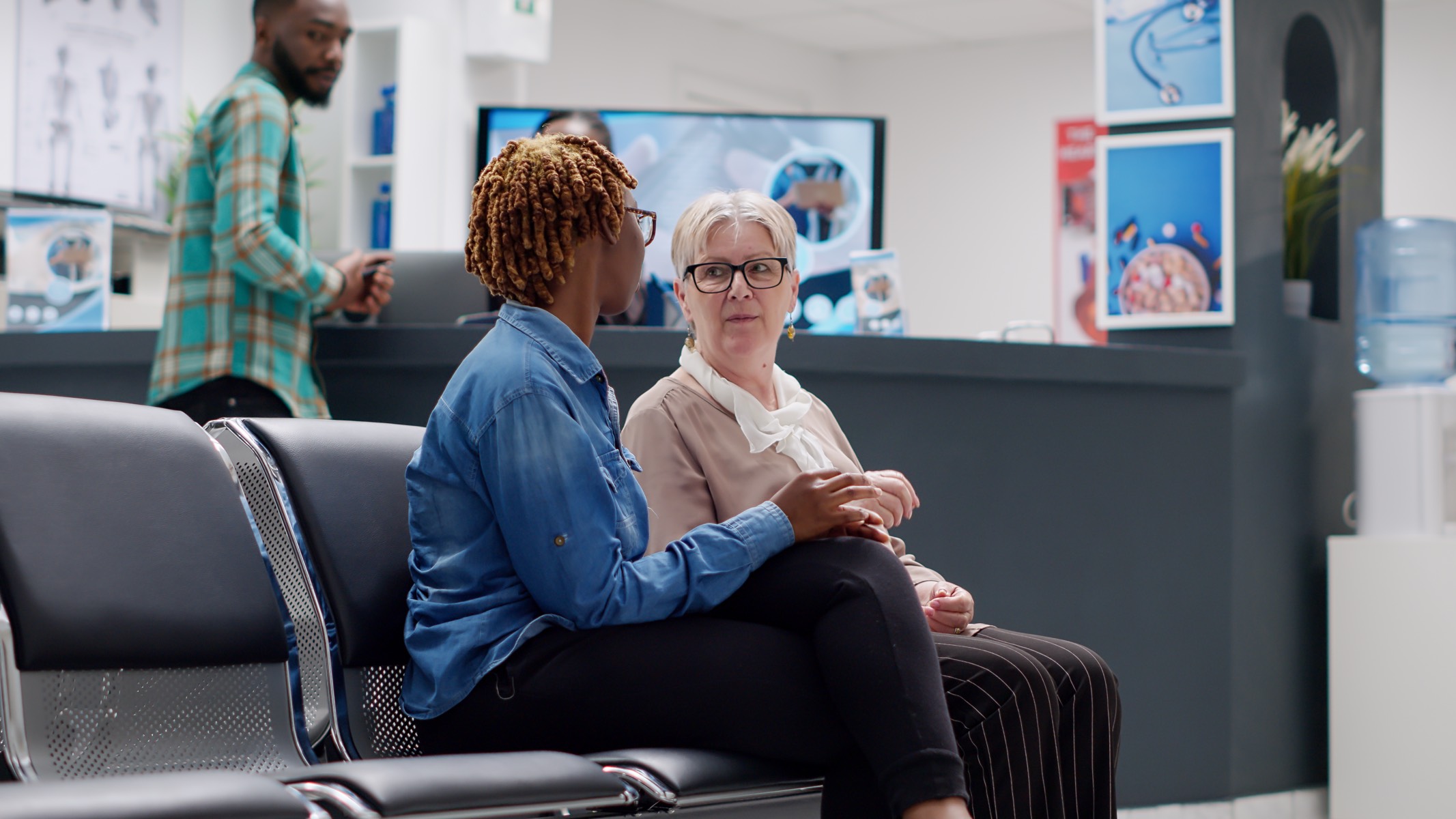 A calm, warm clinic waiting room